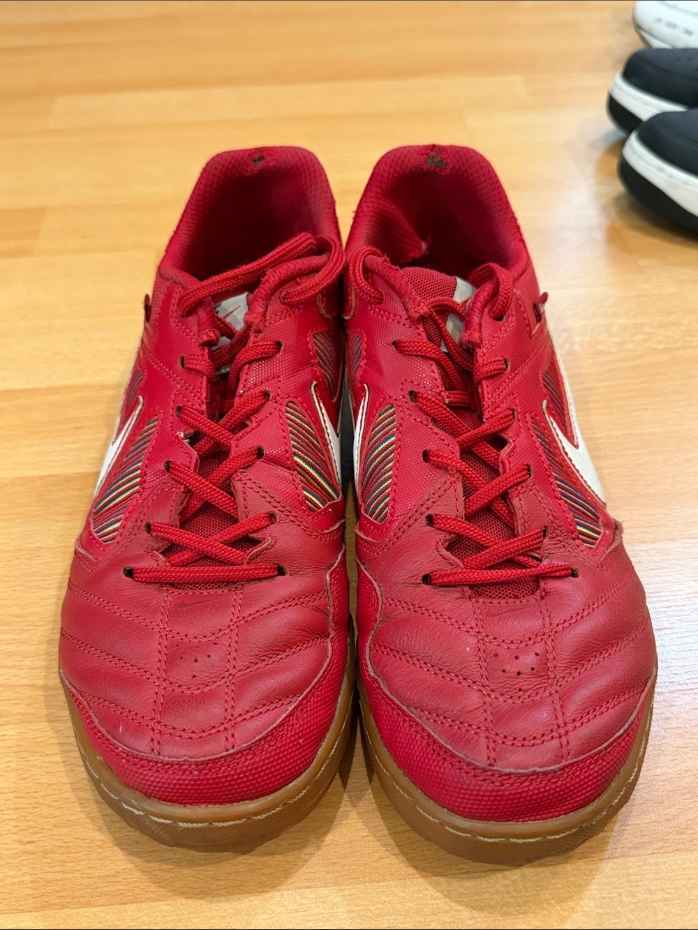Red supreme x Nike SV sneakers. World famous. Gently used. Super Rare. Limited